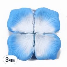 부직포 장미300 꽃잎 조화 플라워샤워 프로포즈 웨딩 장식 소품, 3세트, 18-블루화이트300장