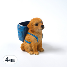 star starred 고급 레진 소재 비글 강아지 펜홀더 귀여운 데스크 테리어 문구 소품 만능 펜꽂이, 4세트, 블루 1개입