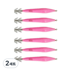 피싱템 쭈카메탈 케이무라 UV 오모리그 봉돌 훅 야광 한치 오징어 이카메탈, 2세트