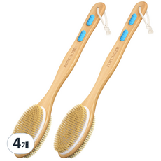 POPCHOSE 양면 각질 제거 바디 브러쉬 긴 핸들 샤워 브러쉬 등 마사지 등드름 예방 사으품, 4개, 혼합색상, 1개입