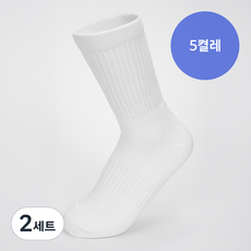장성 ACAD 더블쿠션 스포츠 양말 남녀공용 러닝 헬스 장목 양말(1세트 5켤레), 2세트, 화이트