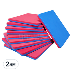 색판 뒤집기 10개입 가을 운동회 레크리에이션 체육대회 게임 도구, 2세트, 사각 레드&블루