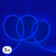 원그리드 USB 네온플렉스 LED 스트립 5m 잘라쓰는 줄조명 네온사인, 5개, 블루