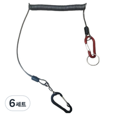 INVEN* 인벤 고급 다용도 낙하 분실 방지 스크랩 @안전2중포장@안전고리 스프링줄 카라비너 작업장비 공구, 6세트