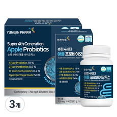 영진약품 슈퍼 4세대 애플 프로바이오틱스, 3개, 180정