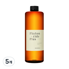 피톤치드플러스 편백수 리필형 대용량 천연 피톤치드 원액, 5개, 1L