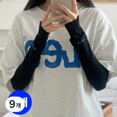 아이디앤 쿨토시 팔토시 자외선차단 골프 손등커버형, 블랙, 9개