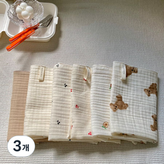 면행주 키친크로스 친환경 주방덮개 요루거즈3중, 4번 블랙체리, 3개