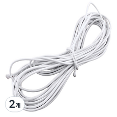 둥근 칼라 고무줄 길이 400cm, 2개, 화이트2mmx400cm