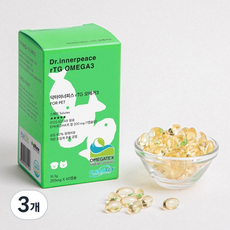 닥터이너피스 강아지 고양이 rTG 오메가3 면역력 강화 영양제, 60정, 3개