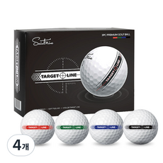 세인트나인 타겟 라인 골프볼 (3피스), 4개, 12개입, 화이트