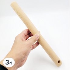 홈 베이킹 만두피 밀가루 반죽 원목 나무 밀대, 3개