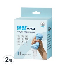 빌리365 열일 스펀지 욕실 청소 매직 블럭 스폰지 다목적 물기 제거, 2개