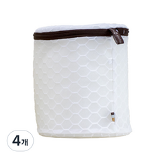 문스앤 항균 무형광 벌집 2중 메쉬 프리미엄 원통형 S 속옷 세탁망 속옷 모자 세탁시 활요하기 좋아요, 원통S_브라운, 4개