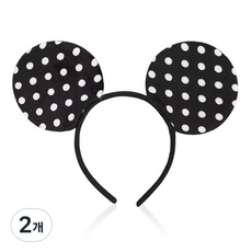 피플스파티 도트마우스머리띠 4개입, 2개, 블랙