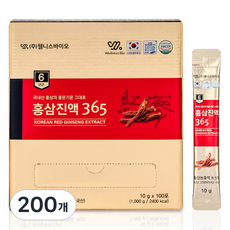 6년근 홍삼진액 365 대용량 스틱 웰니스바이오, 10g, 200개
