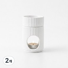 올레비엔 루메아 세라믹 아로마램프, 2개, 크리미 화이트