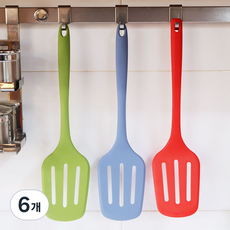 헤스타 파스텔 국산 % 실리콘 뒤집개 계란후라이 프라이 삼겹살 고기구이 대형 고열 무독성 친환경 조리 주방 요리 위생 가열 식기체적기 가능, 6개, 레드