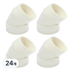 JG산업 (정품) 국산 PVC 45도 엘보 ㄱ자 45도 앨보 50파이 50A 50mm 연결 엘보 50A, 24개