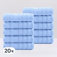 록신 데일리 수건 세면타월 코마사 110g 30수, 20개, 블루