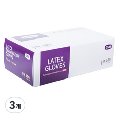 GSB 의료용 라텍스장갑 100매 일회용, 아이보리, M, 3개