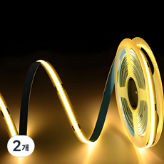 원그리드 USB COB LED 스트립 5m 잘라쓰는 줄조명 밝기조절, 2개, 전구색