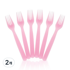 피플스파티 크리스탈 포크 12개, 2개, 12개입, 핑크