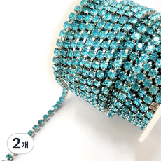 칼라줄란4mm 1마(90cm), 2개, 아쿠아마린 백금도금