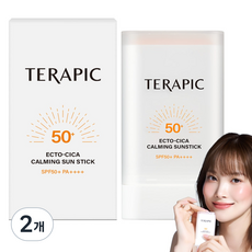테라픽 엑토 시카 카밍 선스틱 SPF50+ PA++++ 보송 진정 선스틱 유분&백탁 ZERO, 2개, 20g