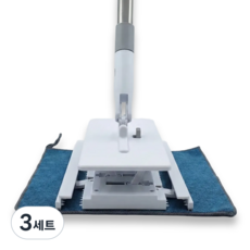 롱라이트 딸깍핏 원터치 밀대걸레 + 청소용 걸레 1매 + 고정거치대 1개, 3세트
