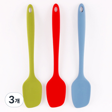 헤스타 파스텔 실리콘 알뜰주걱 가벼운 조리도구 주방용품 요리주걱 스페츌러 스푸눌라 볶음 스푼 위생 열탕소독 식기세척기 가능, 머스타드, 3개