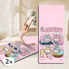 FATTYS 라부부 키티 캐릭터 카펫 침대 러그 운동 요가 매트, 2개, 라부부7