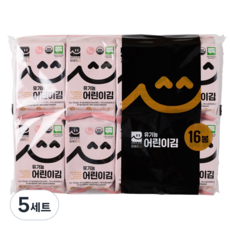 청애진심 유기농 어린이김, 5세트, 64g, 조미김