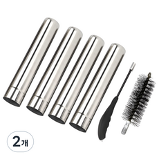 두꺼운 스토브 파이프 2.36" x 45.47" 굴뚝 굴뚝 4개 캠핑 스토브용 스테인레스 스틸 스트레이트 확장a, 2개