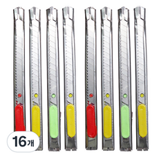 바이트 사무용 문구 오토락 커터칼, 16개, 혼합