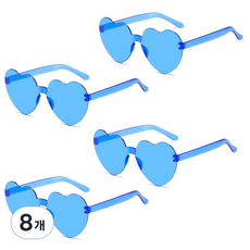 올리브파티 하트 안경 선글라스 파티 용품 안경 선글라스 파티 용품, 8개, 블루