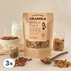 [땡큐뚜루]_오리지널 그래놀라 수제 그래놀라 시리얼, 3개, 200g
