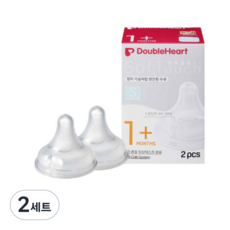 더블하트 소프트터치 모유실감 젖꼭지, M, 2세트