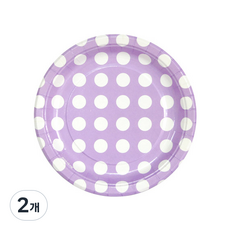 피플스파티 파티접시 도트무늬 18cm, 2개, 18개, 라일락