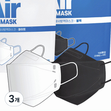 국산 에어라인 KF94 황사방역 마스크 성인 대형 보건용, 화이트, 3개, 50매