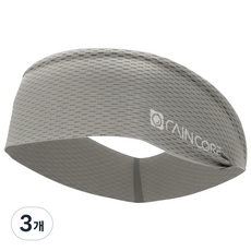 레인코어 메쉬 스포츠 헤어밴드 5가지 컬러 (국내생산) 프리미엄 쿨링 남성 여성 헤드밴드 땀흡수 머리띠 러닝 헬스 등산 축구 테니스, GRAY, 3개