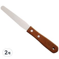 로티 나무손잡이 베이킹 미니 스패튤라 4인치, 2개, 일자형