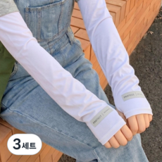 투엘 헐렁한 쿨토시 자외선 차단 냉감 팔토시, 3세트, 화이트