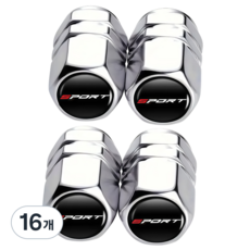 자동차 타이어캡 에어캡 밸브캡 원형 SPORT, SPORT-실버silver, 16개