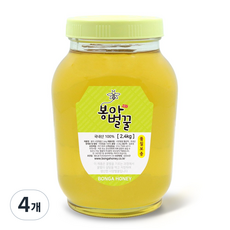 봉아벌꿀 국내산 아카시아 사양벌꿀, 2.4kg, 4개