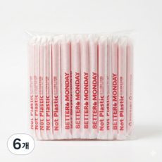 개별포장12mm21cm 레드 친환경PLA빨대 스무드 버블티용, 6개, 200개입