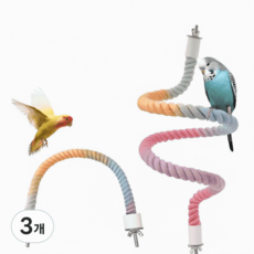 앵무새 장난감 케이지용 면로프 클라이밍 횃대 고정식 1p, 3개, 62cm