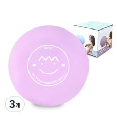 엑피트 프렌즈볼 귀염뽀짝 마사지볼 + 전용보관가방, 로즈 퍼플, 3개