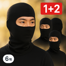 로라 바라클라바 3장세트 자외선차단 여름 쿨링 메쉬 넥워머, 6개, 블랙