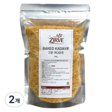 지르베 프리미엄 구운 카다이프 볶은 카다이프 튀르키예산, 200g, 2개